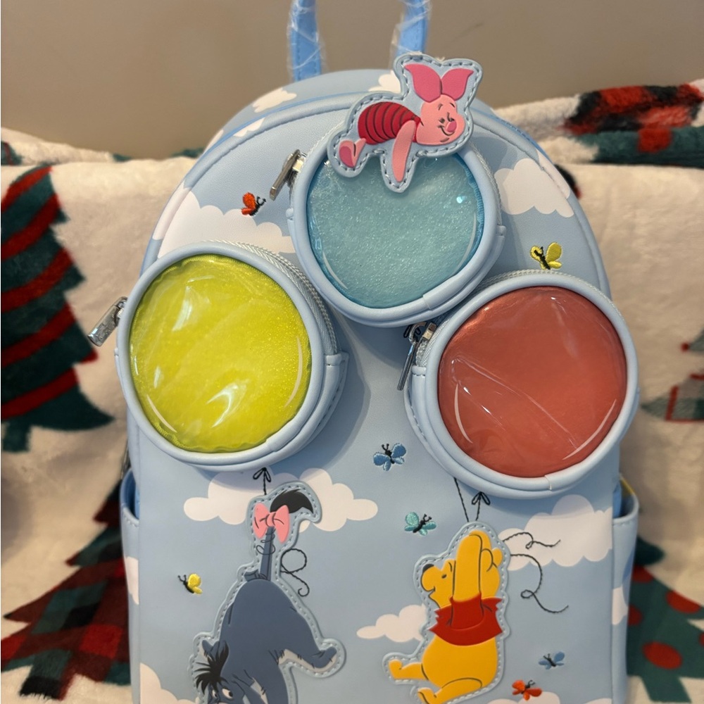 Loungefly Blue Backpack with Yellow and Red Accents